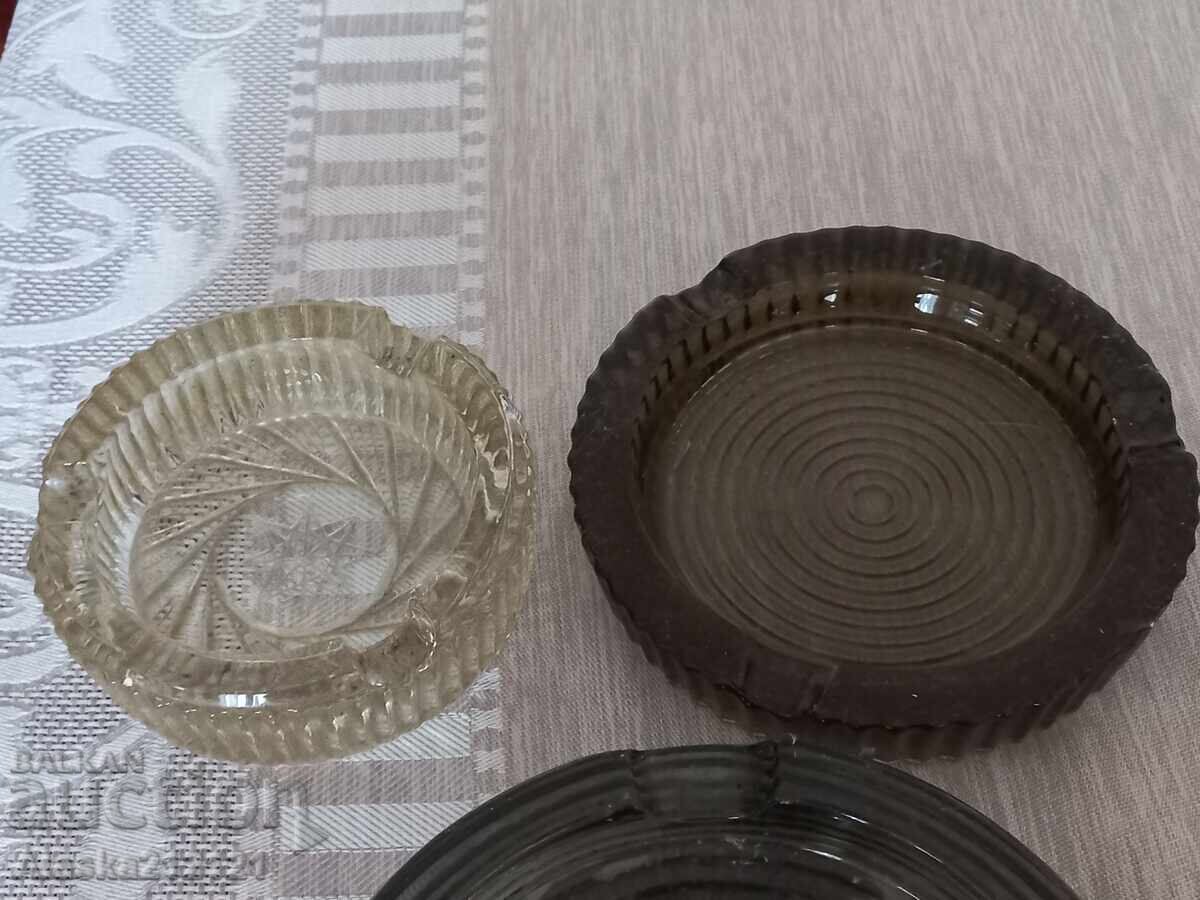 Auction Old lead crystal ashtrays Auction Old lead crystal ashtrays