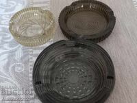 Old lead crystal ashtrays