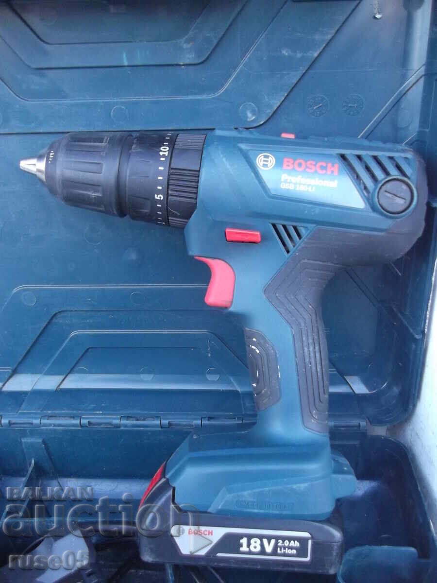 Auction Drill "BOSCH - Professional - GSB 180-Li" cordless Auction Drill "BOSCH - Professional - GSB 180-Li" cordless