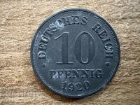 Germania - 10 pfennig (1920) - zinc