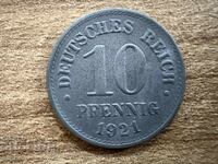 Germania - 10 pfennig (1921) - zinc