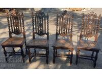 Antique solid wood chairs with carvings