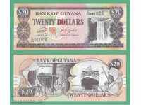 (¯`'•.¸ GUYANA (GUIANA) 20 USD 2018 UNC ¸.•'´¯)