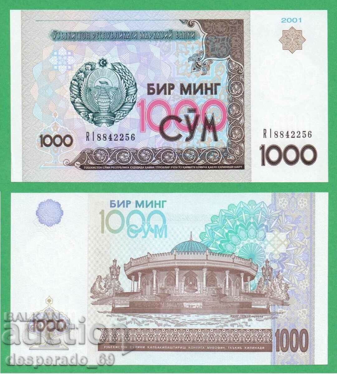 (¯`'•.¸ UZBEKISTAN 1000 sume 2001 UNC ¸.•'´¯)