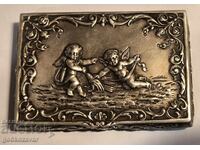 Box 18-19 century solid silver 0.800 Religion, Cherubim!