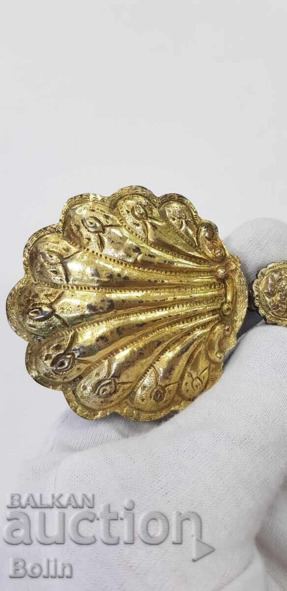 Beautiful forged Renaissance buckle, buckles with mercury gilding - 5