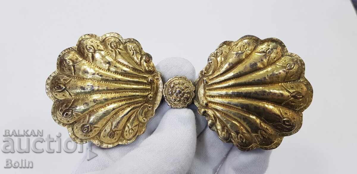 Beautiful forged Renaissance buckle, buckles with mercury gilding