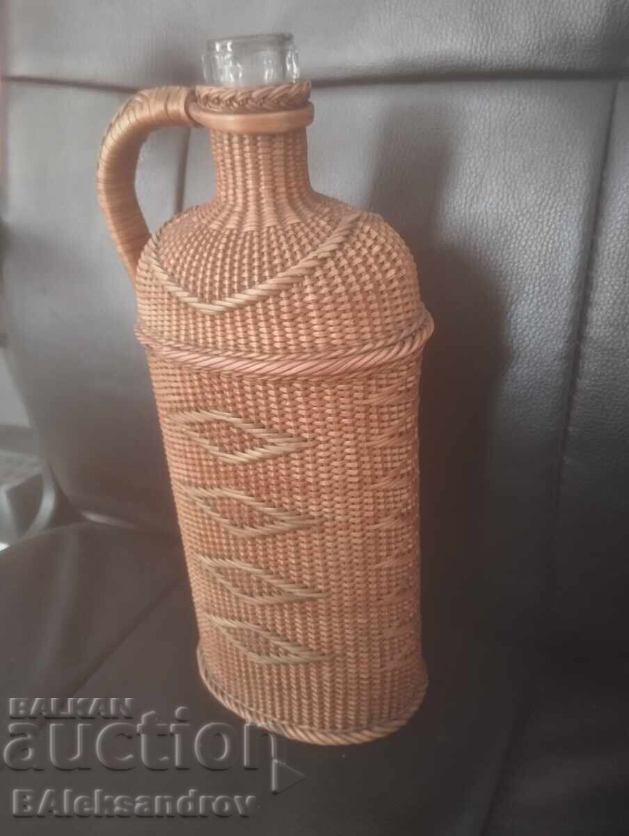 Old wicker bottle with price 6.00 BGN | € 3.07 Old wicker bottle with price 6.00 BGN | € 3.07