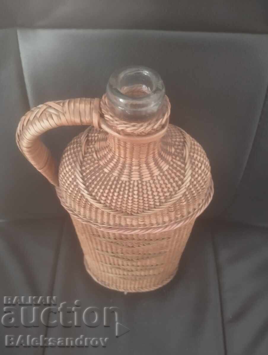 Auction  Old wicker bottle