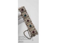 Rare silver Renaissance bracelet with pebbles, 19th century