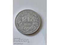 2 φράγκα Ελβετία 1878 ασήμι