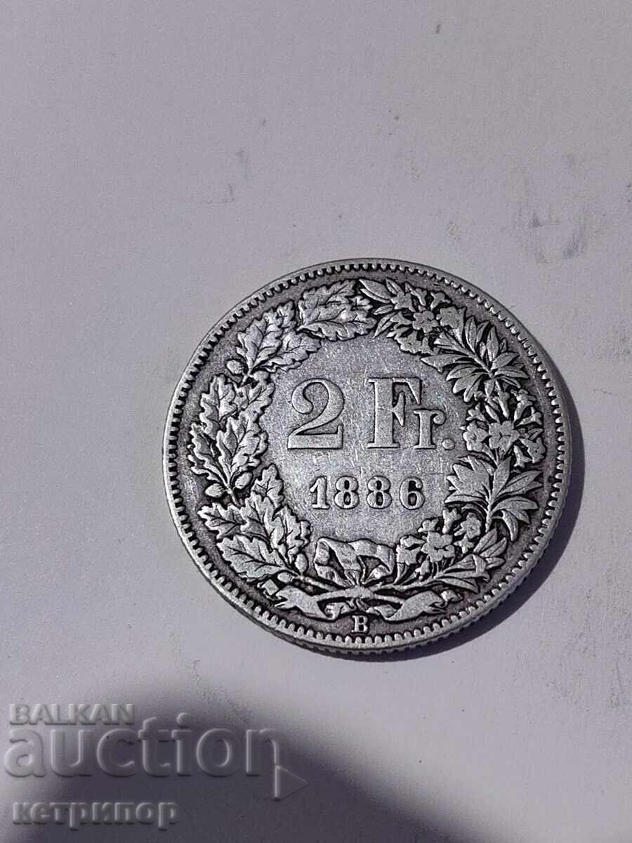 2 francs Switzerland 1886 silver 2 francs Switzerland 1886 silver