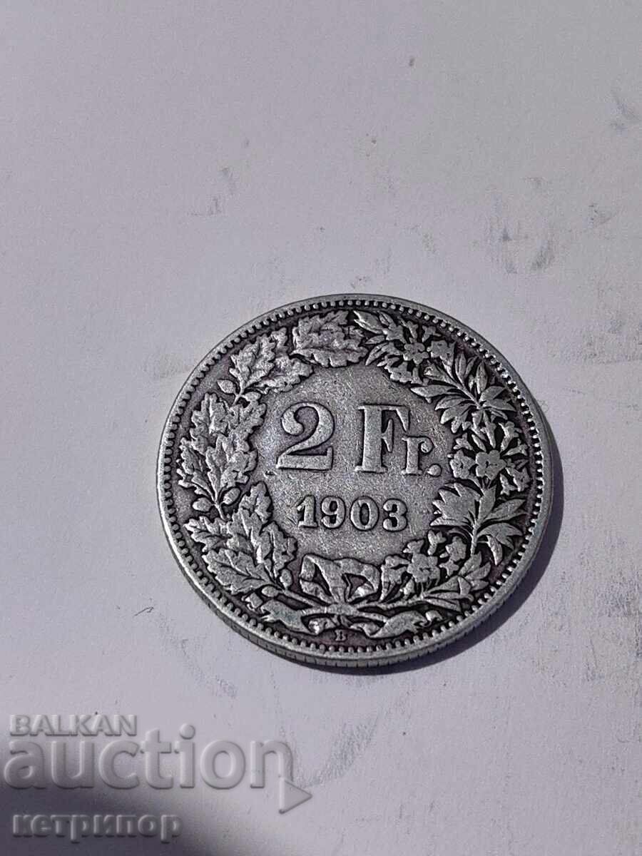 2 φράγκα Ελβετία 1903 ασήμι 2 φράγκα Ελβετία 1903 ασήμι