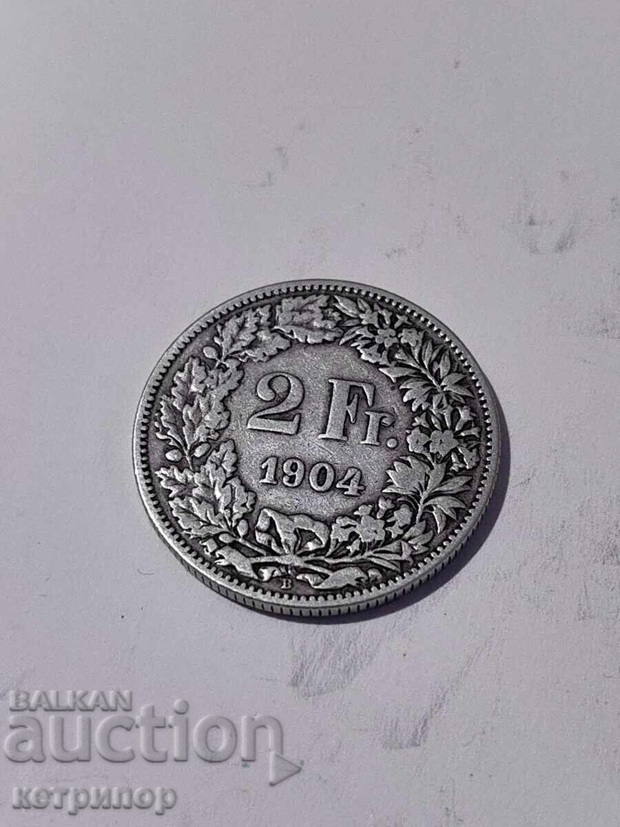 2 franci Elveția argint 1904 2 franci Elveția argint 1904
