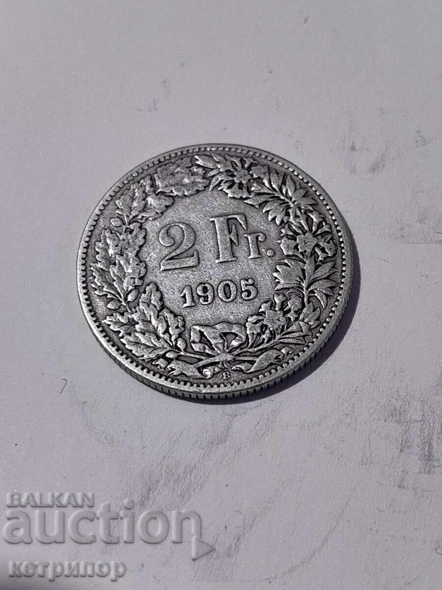2 francs Switzerland 1905 silver 2 francs Switzerland 1905 silver