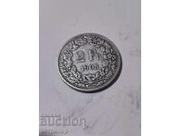 2 франка Швейцария 1905 г сребърни