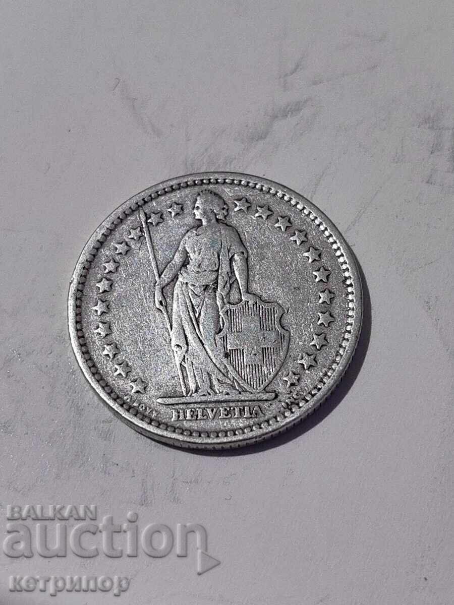 2 francs Switzerland 1906 silver with price 42.00 BGN | € 21.47 2 francs Switzerland 1906 silver with price 42.00 BGN | € 21.47