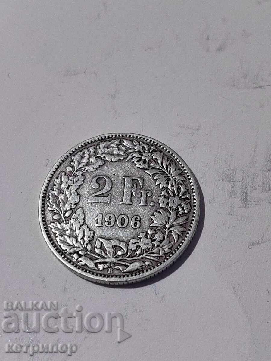 2 francs Switzerland 1906 silver 2 francs Switzerland 1906 silver