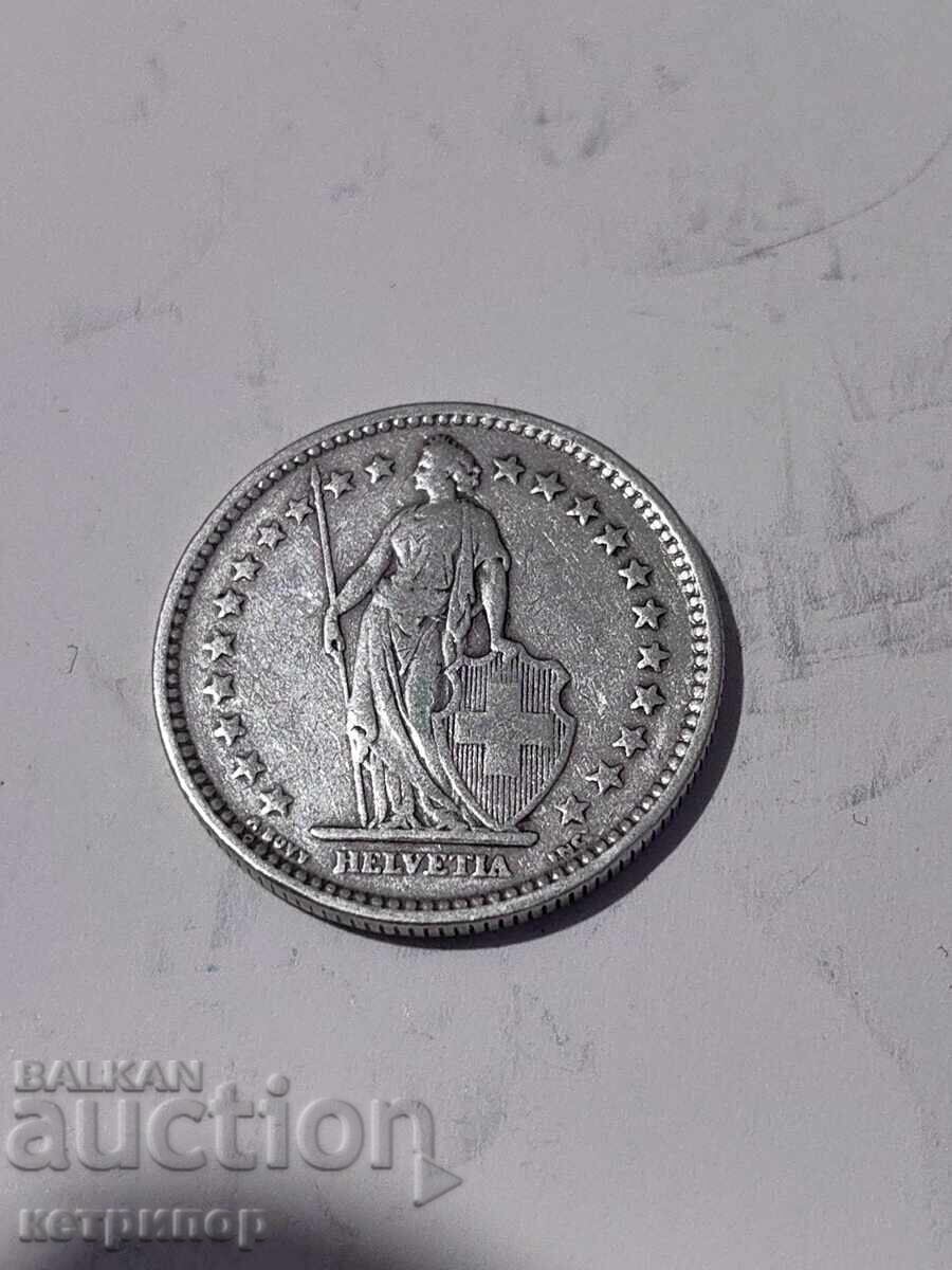 2 francs Switzerland 1907 silver with price 42.00 BGN | € 21.47 2 francs Switzerland 1907 silver with price 42.00 BGN | € 21.47