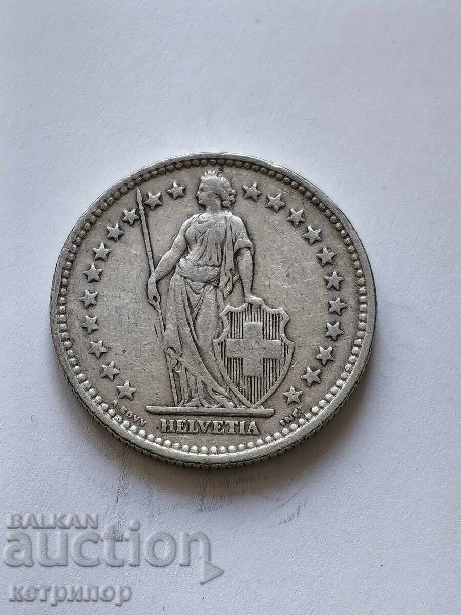 2 francs Switzerland 1910 silver with price 42.00 BGN | € 21.47 2 francs Switzerland 1910 silver with price 42.00 BGN | € 21.47