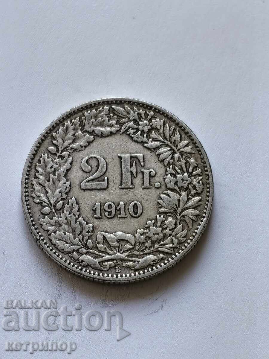 2 francs Switzerland 1910 silver 2 francs Switzerland 1910 silver