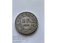 2 francs Switzerland 1910 silver