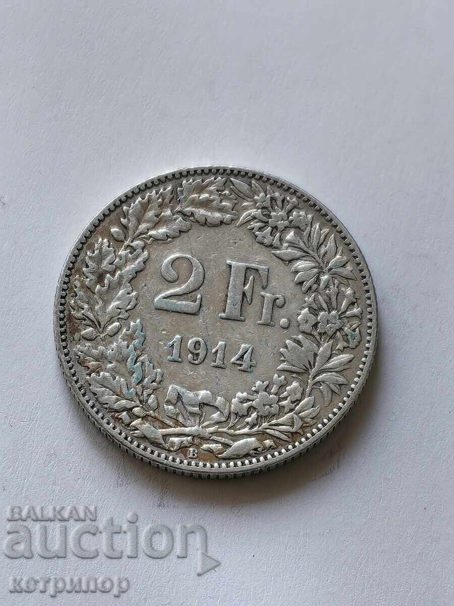 2 francs Switzerland 1914 silver 2 francs Switzerland 1914 silver