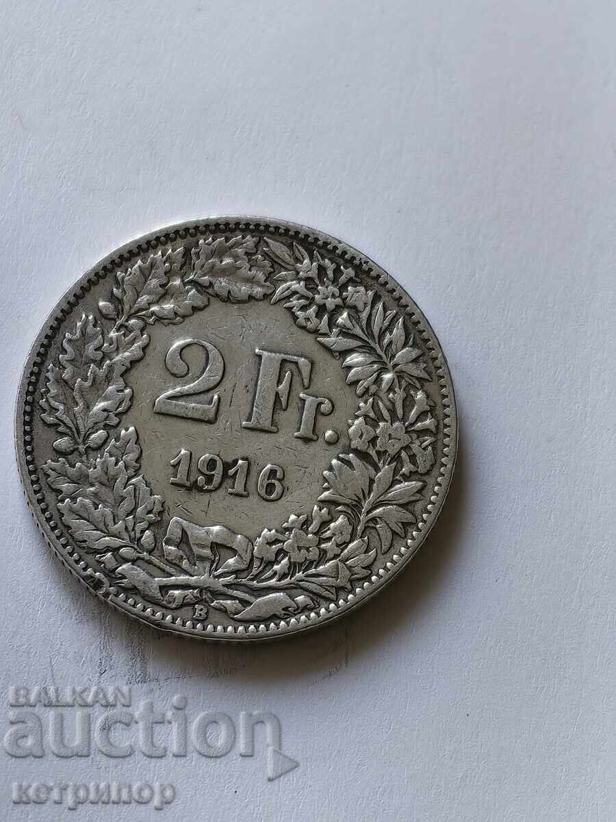 2 francs Switzerland 1916 silver 2 francs Switzerland 1916 silver