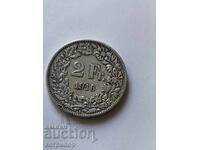 2 φράγκα Ελβετία 1916 ασήμι