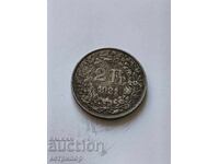 2 φράγκα Ελβετία 1921 ασήμι