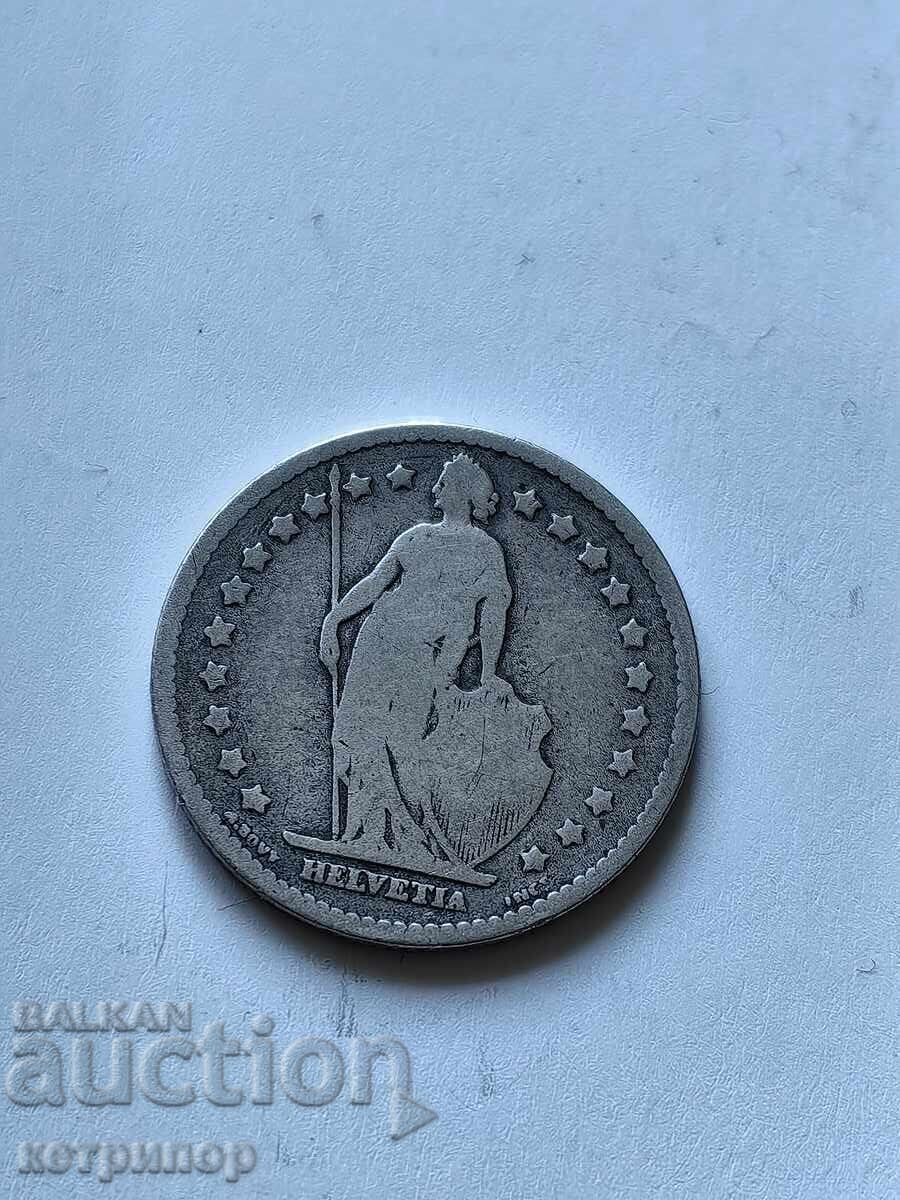1 franc Switzerland 1875 silver with price € 21.00 | 41.07 BGN