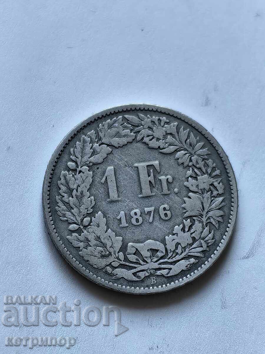 1 franc Switzerland 1876 silver 1 franc Switzerland 1876 silver
