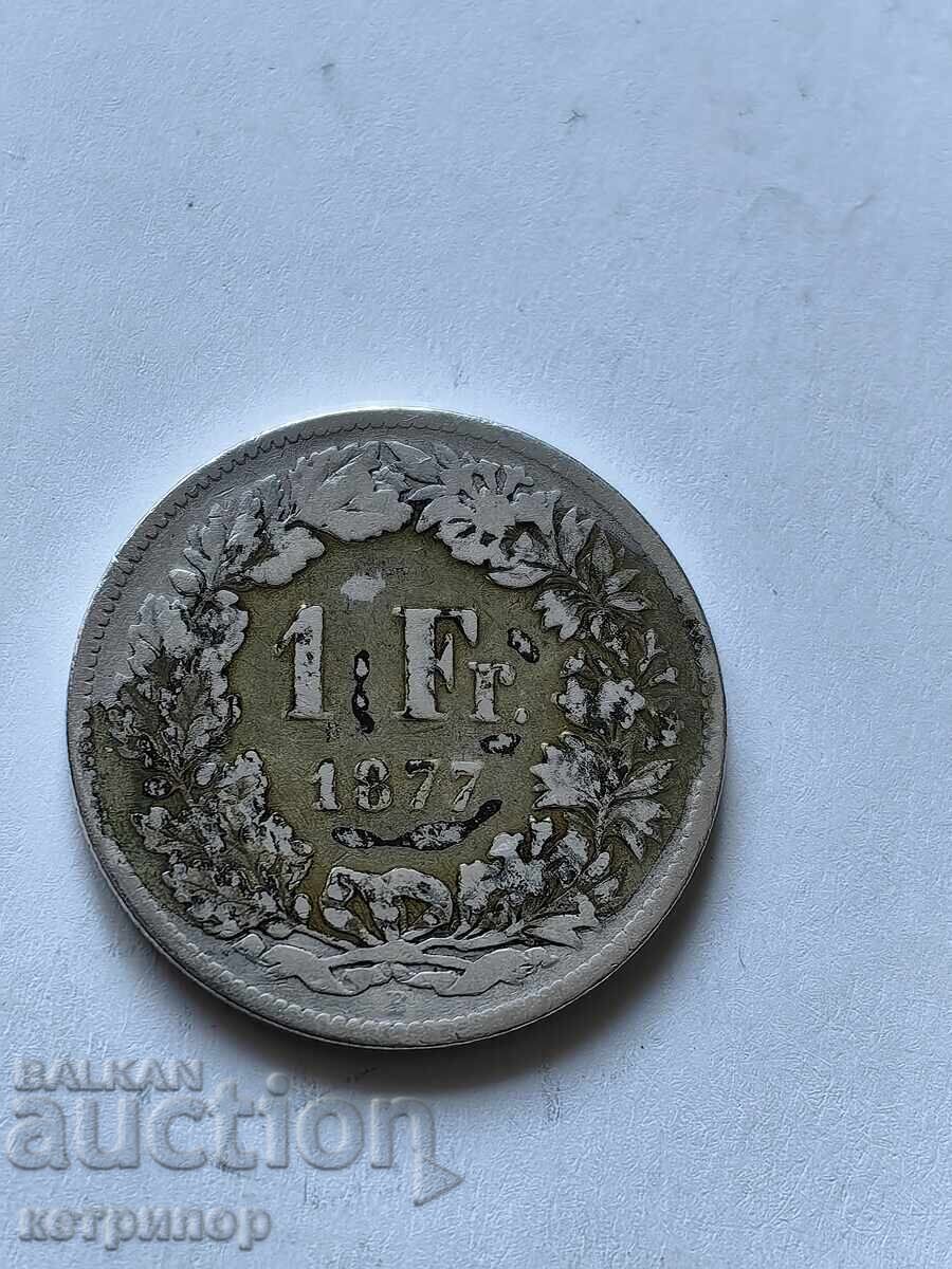1 franc Switzerland 1877 silver 1 franc Switzerland 1877 silver