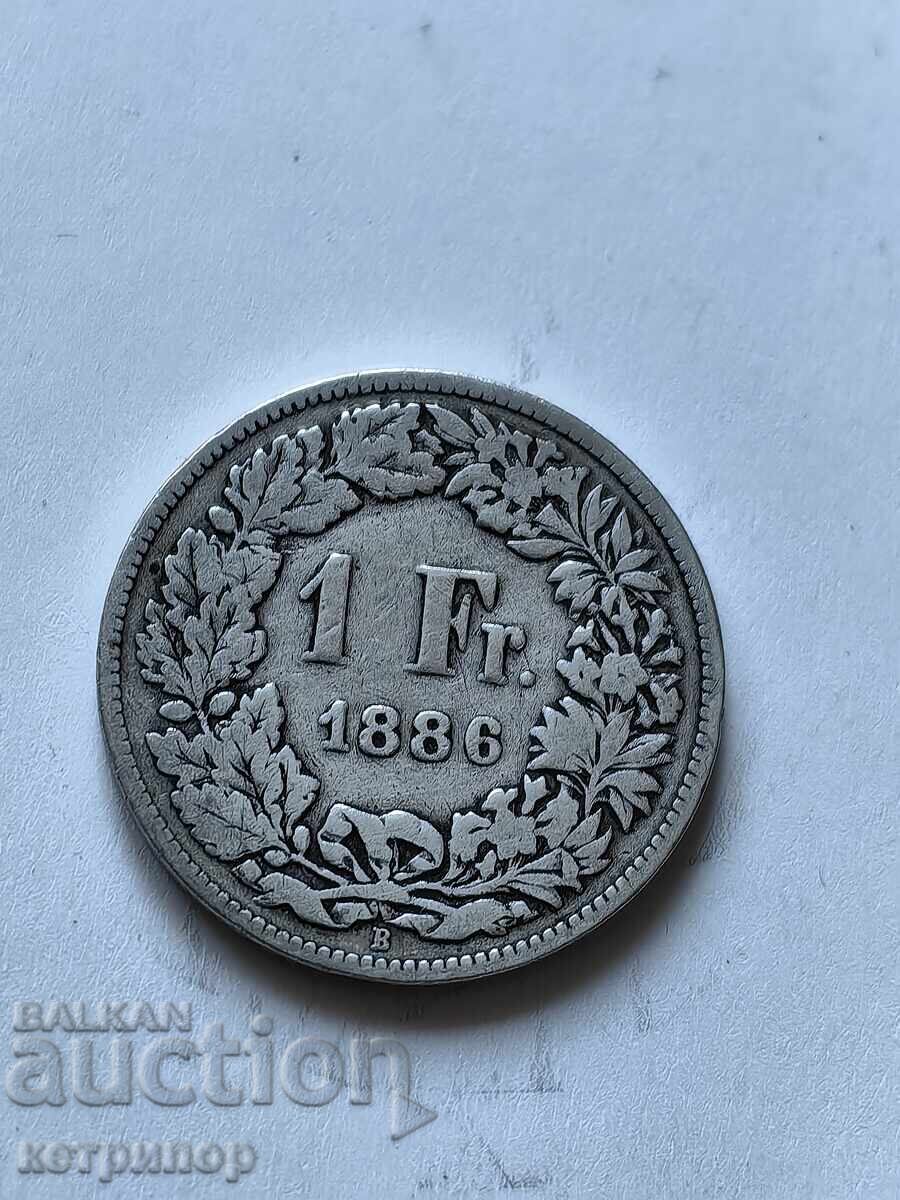 1 franc Switzerland 1886 silver 1 franc Switzerland 1886 silver