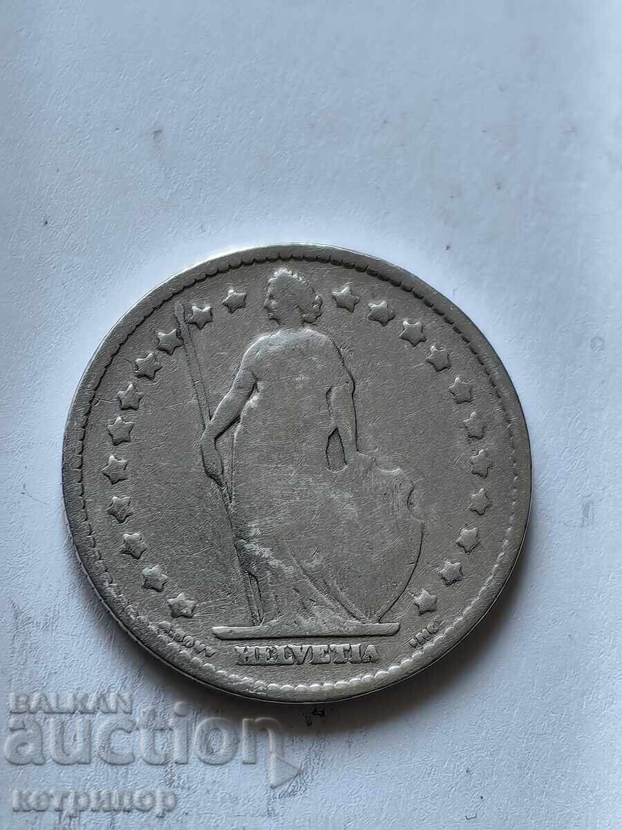 1 franc Switzerland 1899 silver with price 22.00 BGN | € 11.25