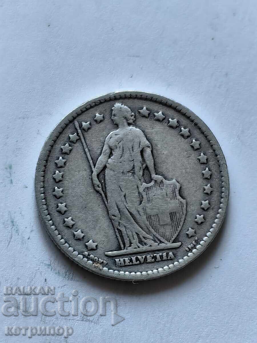 1 franc Elveția argint 1901 cu preț 19.00 BGN | € 9.71 1 franc Elveția argint 1901 cu preț 19.00 BGN | € 9.71