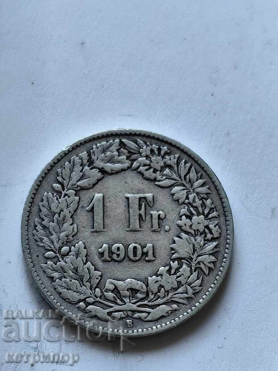 1 franc Elveția argint 1901 1 franc Elveția argint 1901