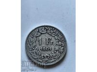 1 franc Switzerland 1901 silver