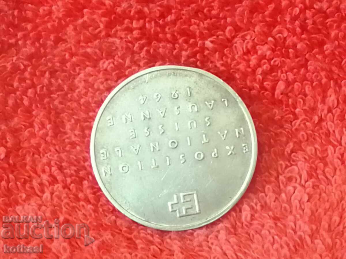 Old silver medal Expo 1964 Lausanne Switzerland - 6