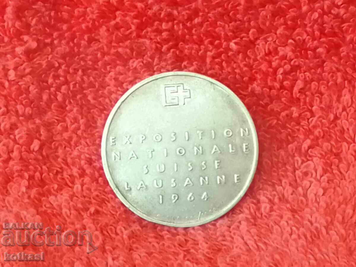 Old silver medal Expo 1964 Lausanne Switzerland