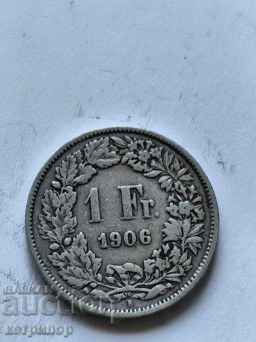 1 franc Switzerland 1906 silver 1 franc Switzerland 1906 silver