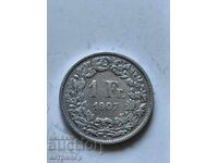 1 franc Switzerland 1907 silver