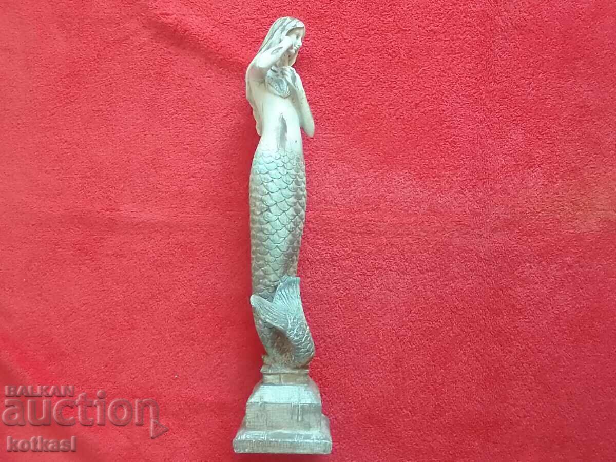 Παλιό ειδώλιο γοργόνας θαλάσσιας νύμφης, ύψους περίπου 42 cm. - 5 Παλιό ειδώλιο γοργόνας θαλάσσιας νύμφης, ύψους περίπου 42 cm. - 5