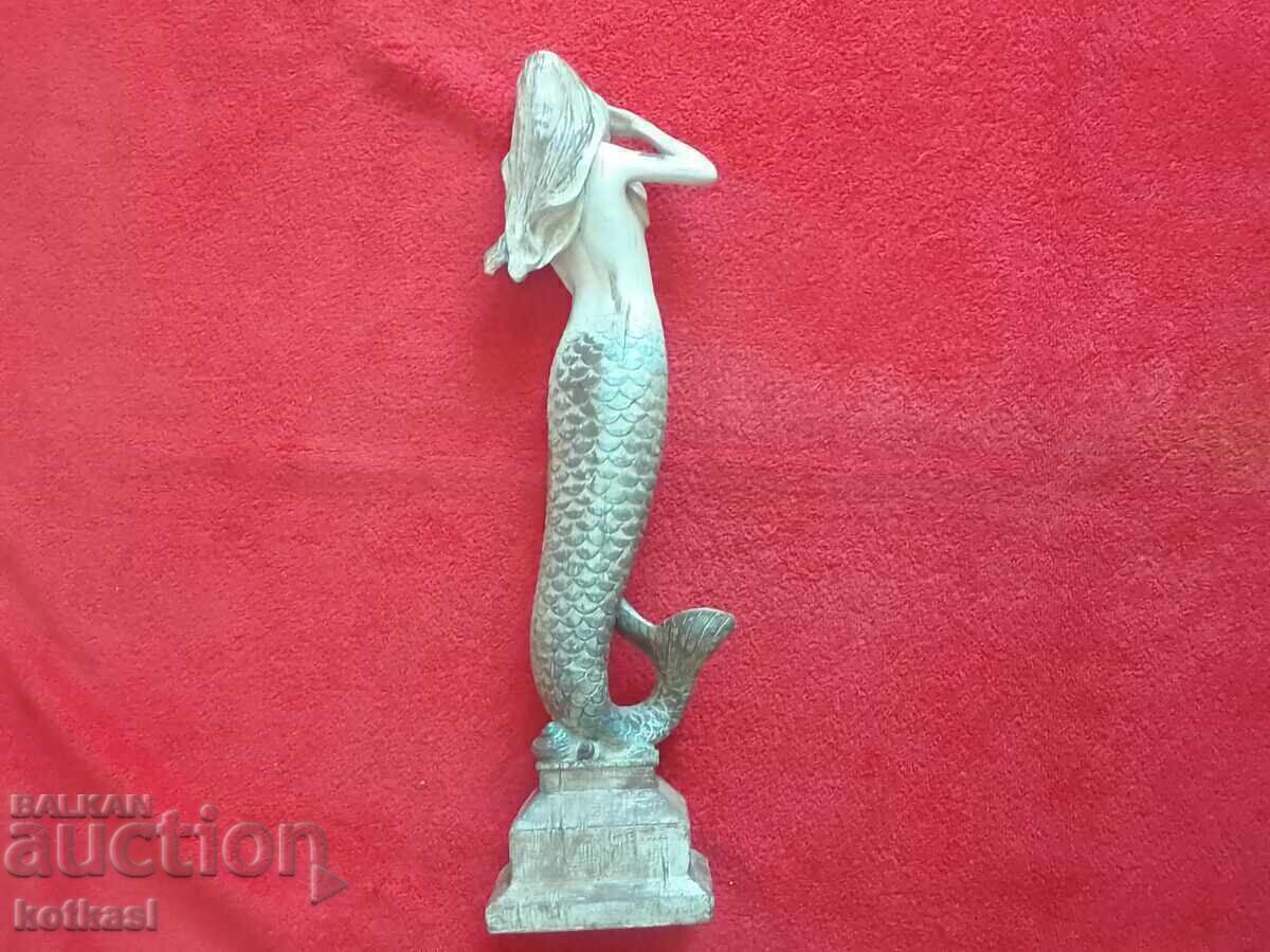 Παλιό ειδώλιο γοργόνας θαλάσσιας νύμφης, ύψους περίπου 42 cm. - 6 Παλιό ειδώλιο γοργόνας θαλάσσιας νύμφης, ύψους περίπου 42 cm. - 6