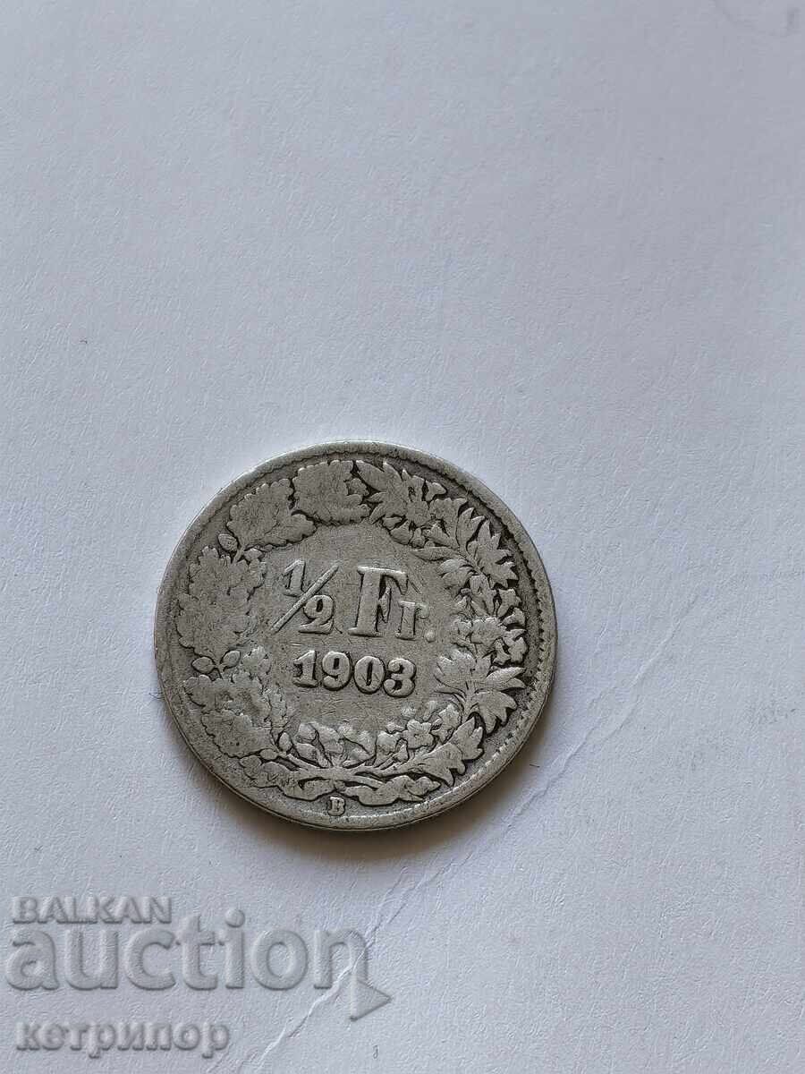 1/2 franc Switzerland 1903 silver