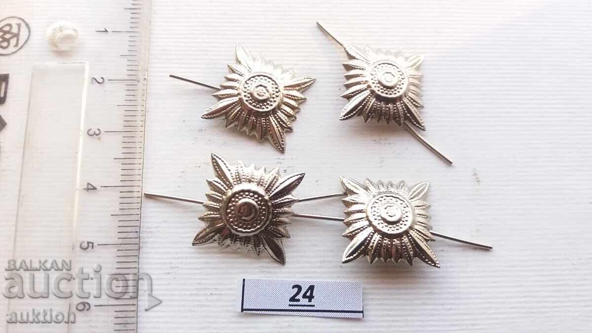 Auction star for officer's shoulder straps lieutenant colonel from BA uniform 4 pieces Auction star for officer's shoulder straps lieutenant colonel from BA uniform 4 pieces