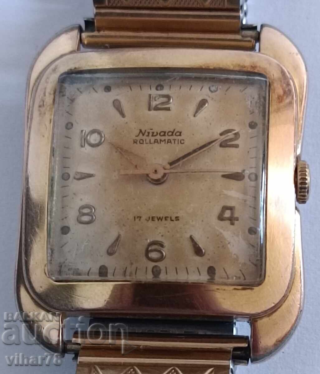 Gold-plated 20 microns men's watch Nivada17 j - 5 Gold-plated 20 microns men's watch Nivada17 j - 5