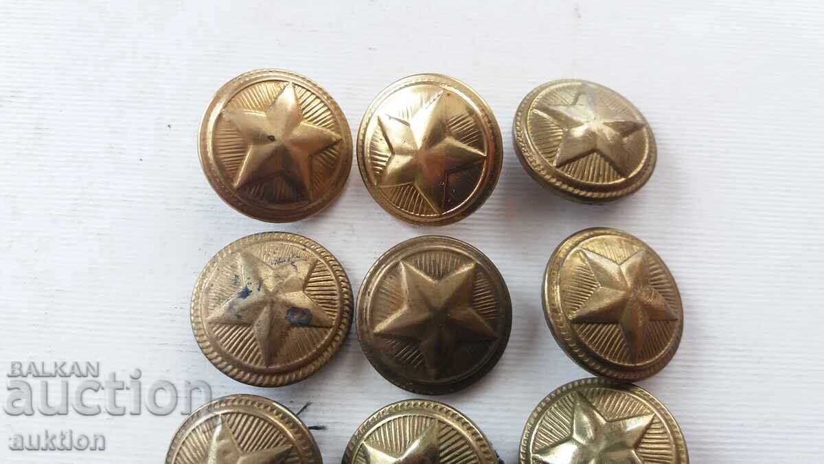 Auction  BA BUTTONS 9 COUNT BRONZE