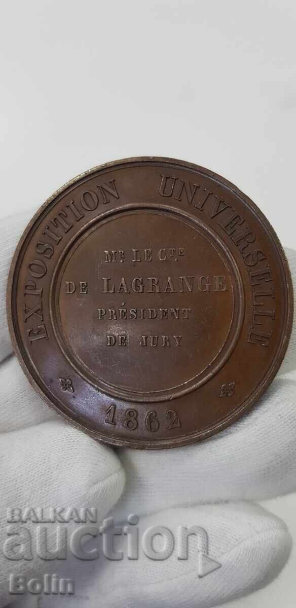 Rare table medal with Napoleon III 1862 France with price 380.00 BGN | € 194.29 Rare table medal with Napoleon III 1862 France with price 380.00 BGN | € 194.29