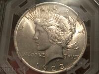 USA America 1 “peace” dollar 1923 silver MS 64